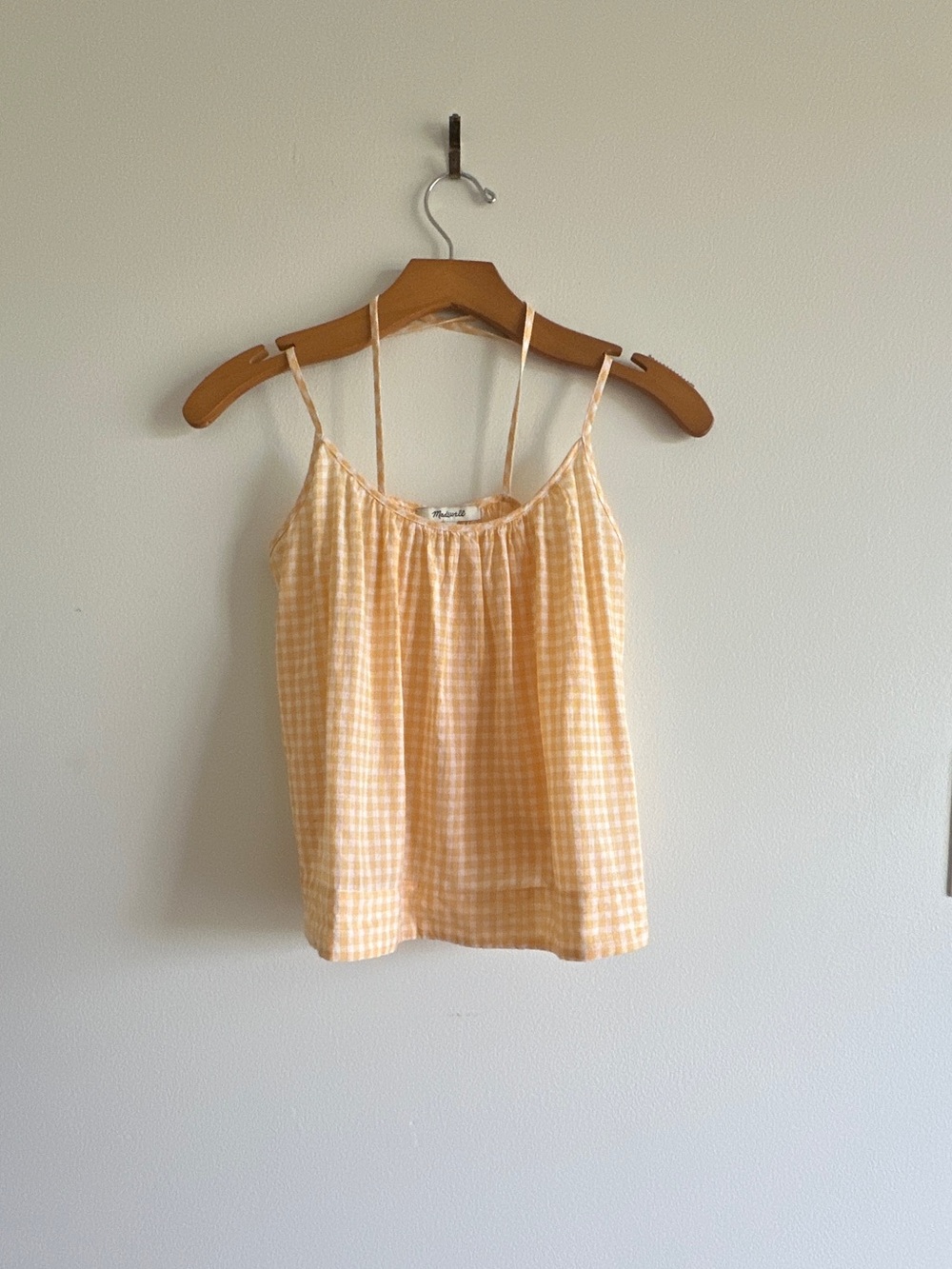 Madewell Gingham Spaghetti Strap Tank Top